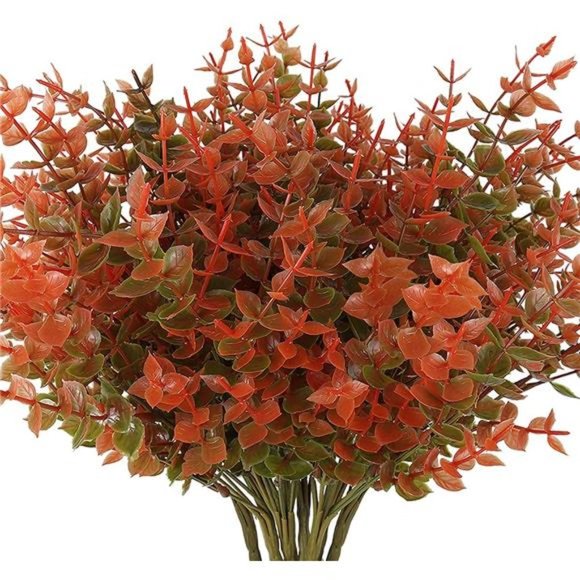 8 Bundles Artificial Fall Flowers No Fade Faux Autumn Plants,Fake Indoor Outdoor - Picture 1 of 6